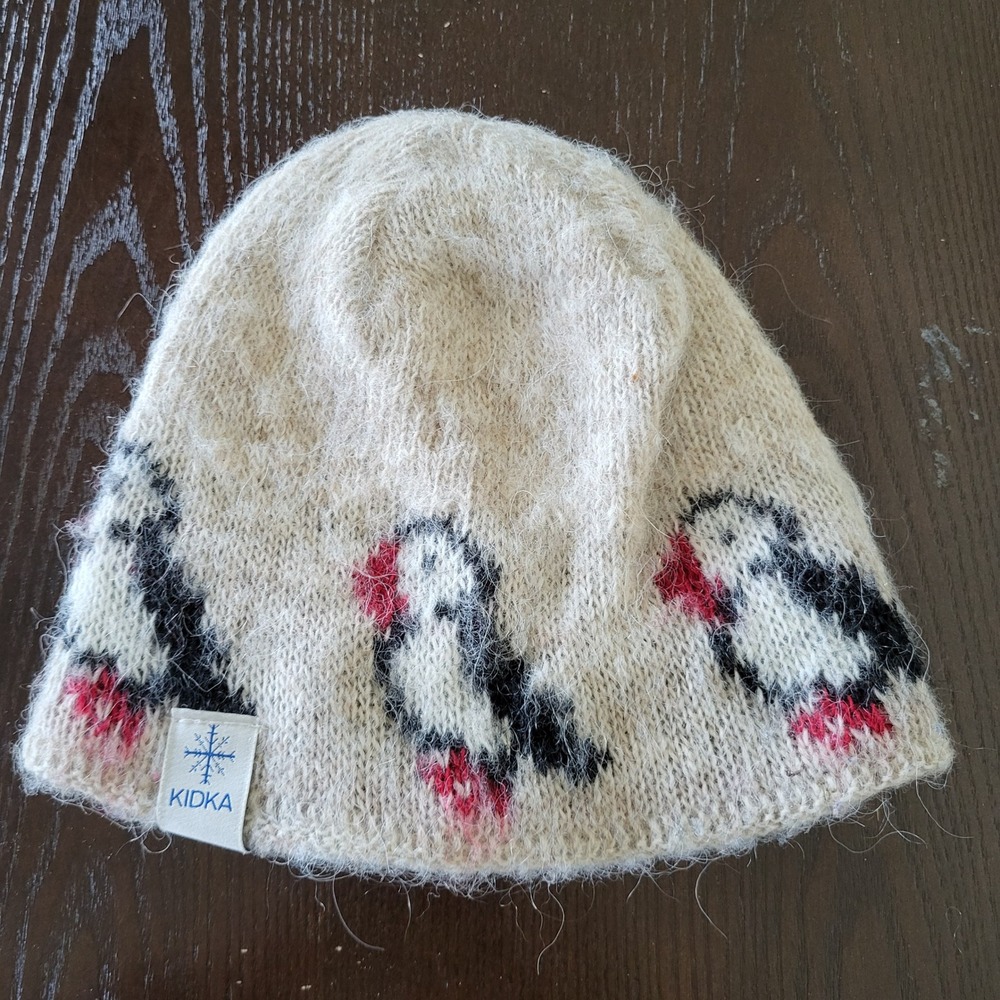 KIDKA "Lundi" Beige Puffin Hat Icelandic Wool Beanie